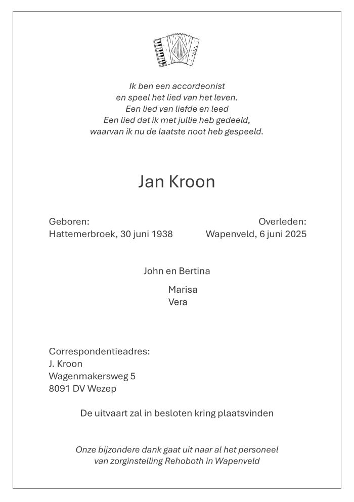 Jan Kroon - 6 juni 2025